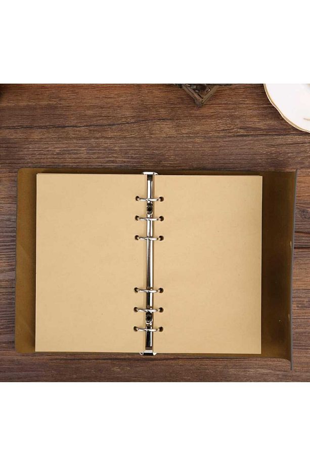Retro Vintage Klasik Deri Kapak Notebook Seyahat Günlüğü Doldurulabilir Eskiz Not Defteri, 165x220mm - 8