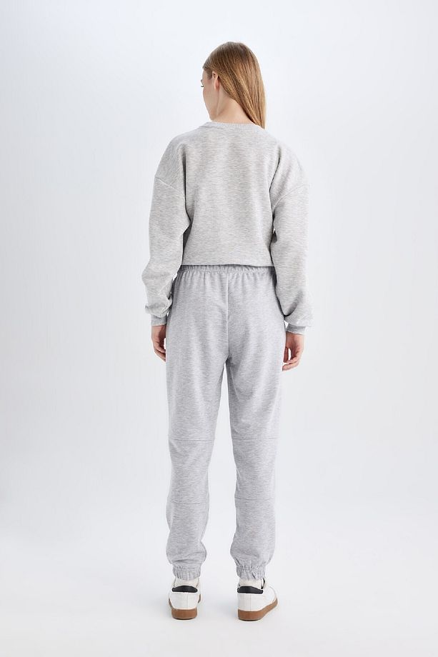 Jogger Eşofman Altı Beli Paçası Lastikli Cepli Uzun Boy Basic Düz D6646ax24wn - 7