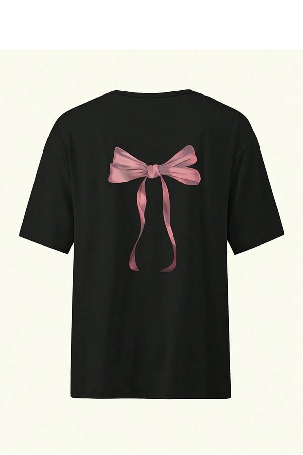 Sırt Baskılı Fiyonk Oversize Tshirt - 2