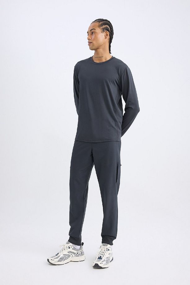 Fit Jogger Eşofman Altı Standart Fit Beli Bağcıklı Basic Düz Lastikli Paça Cepli D1901ax24au - 3