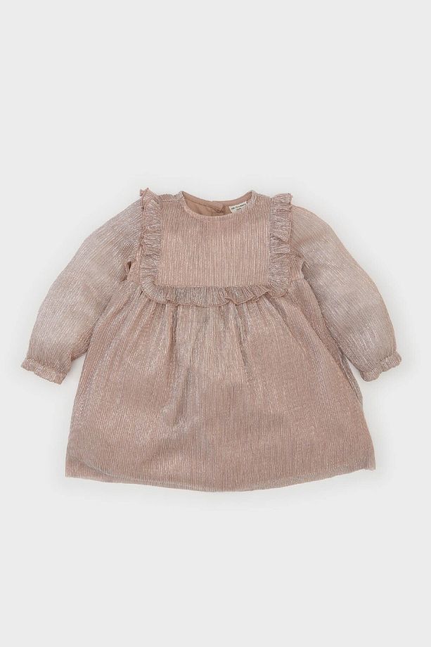 Kız Bebek Uzun Kollu Şifon Elbise B2334A524WN - 1