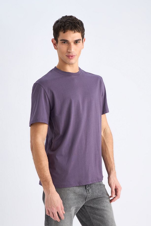 %100 Pamuk New Regular Fit Bisiklet Yaka Basic Düz Kısa Kollu Tişört V7699az25sp - 4