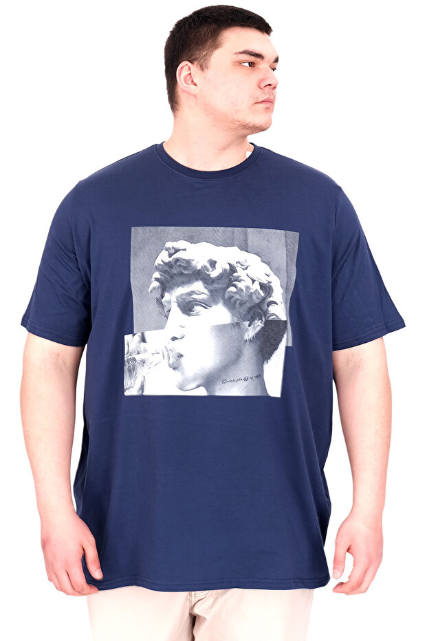 Ανδρικό μπλουζάκι Mode XL Indigo Statue U25027 Κατάλληλο μπικίνι - 4