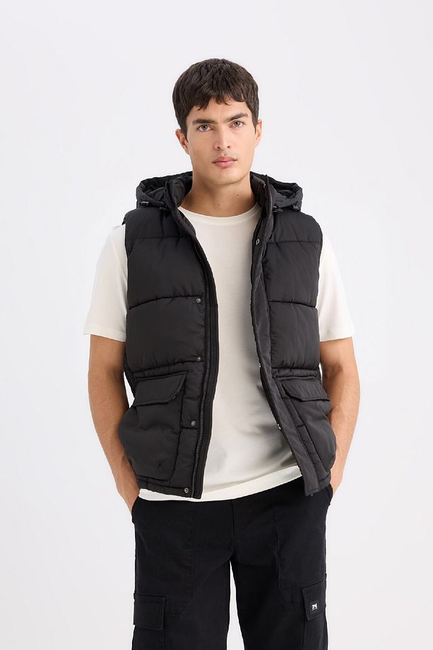 Regular Fit Kapüşonlu Fermuarlı Cepli Şişme Yelek D6285ax25sp - 3
