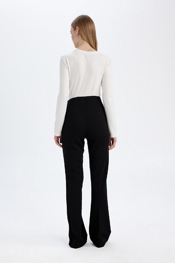 Flare Fit Casual Basic Düz Pantolon D8096ax24au - 6