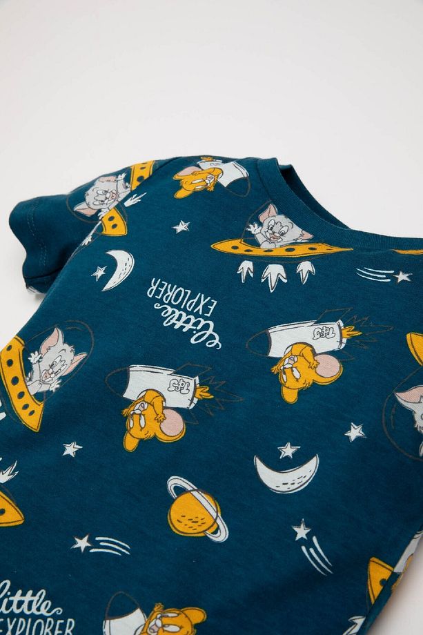 Erkek Bebek Tom & Jerry Pijama Takımı Kısa Kollu Penye Üst Şort D8322a5ns - 4