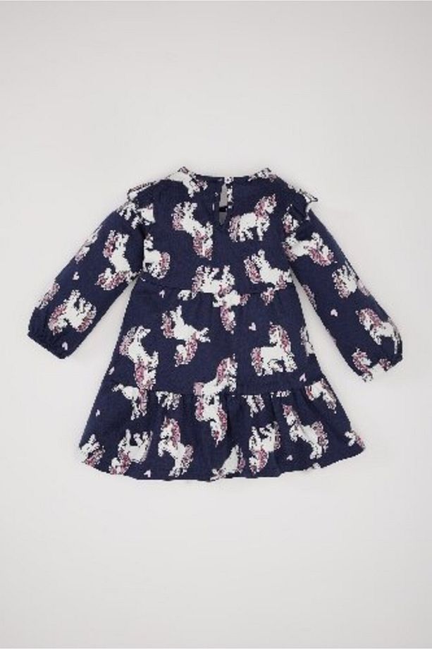 Kız Bebek Unicorn Baskılı Uzun Kollu Sweat Elbise D5632A524WN - 4