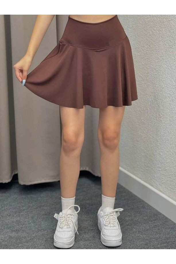 Spor Şort Etek Yüksek Bel Dalgıç Kumaş Deniz Şortu - 1