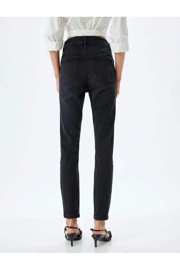 Yüksek Bel Kot Pantolon Dar Paça Push Up - Skinny Push Up Fit Jean - 3