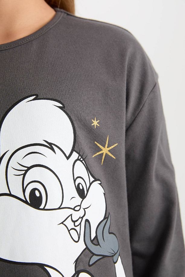 Kız Çocuk Pijama Takım Looney Tunes Uzun Kollu Üst Beli Lastikli Uzun Alt D6657a824wn - 4