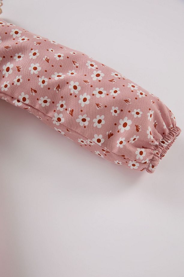 Kız Bebek Çiçekli Uzun Kollu Twill Elbise D7425a524wn - 3