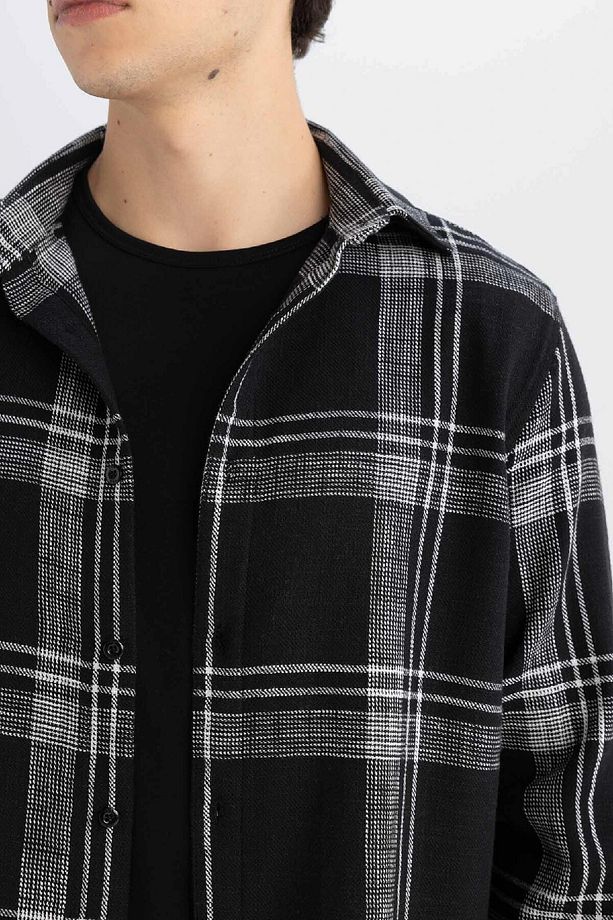 %100 Pamuk Regular Fit Kareli Oduncu Flanel Uzun Kollu Gömlek D6727ax24au - 5