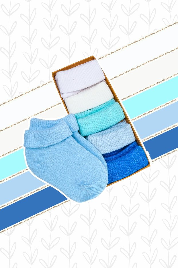 Organic Cotton 5-Piece Newborn and Baby Socks Girl/Boy 0-24 Months