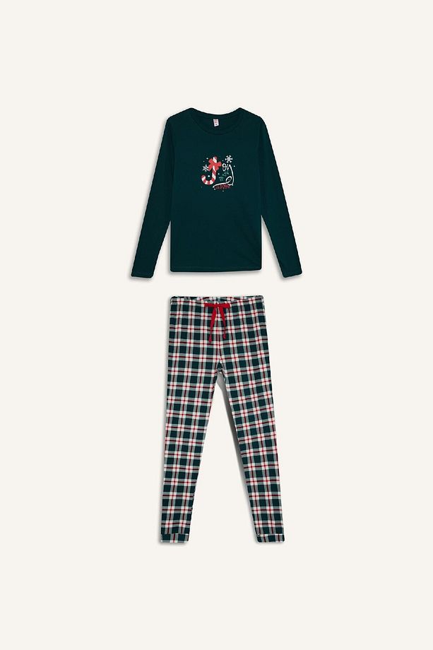Fall In Love Pijama Takımı Regular Fit Uzun Kollu Üst Kareli Uzun Alt D2283ax24wn - 7