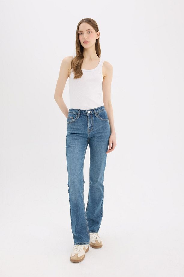 Yüksek Bel Geniş Paça Jean Pantolon D7972AX25SP - 4