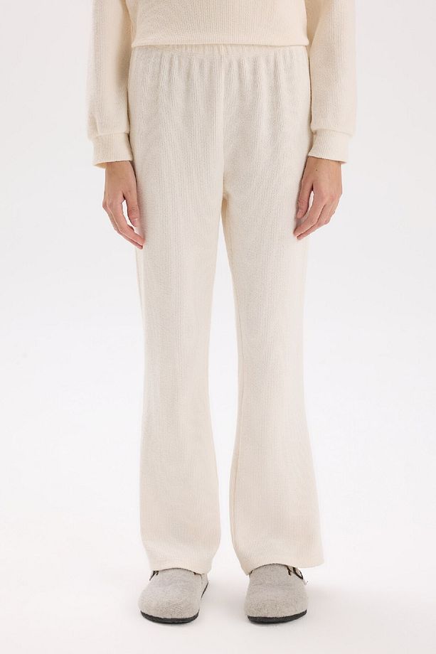 Fall in Love Pijama Takımı Regular Fit Basic Düz Uzun Kollu Üst Geniş Bol Paça Alt D2259AX24WN - 6