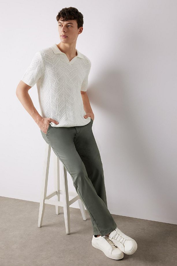 Regular Fit Normal Kesim Yazlık Düz Paça Chino Kanvas Pantolon D7349ax25sp - 1