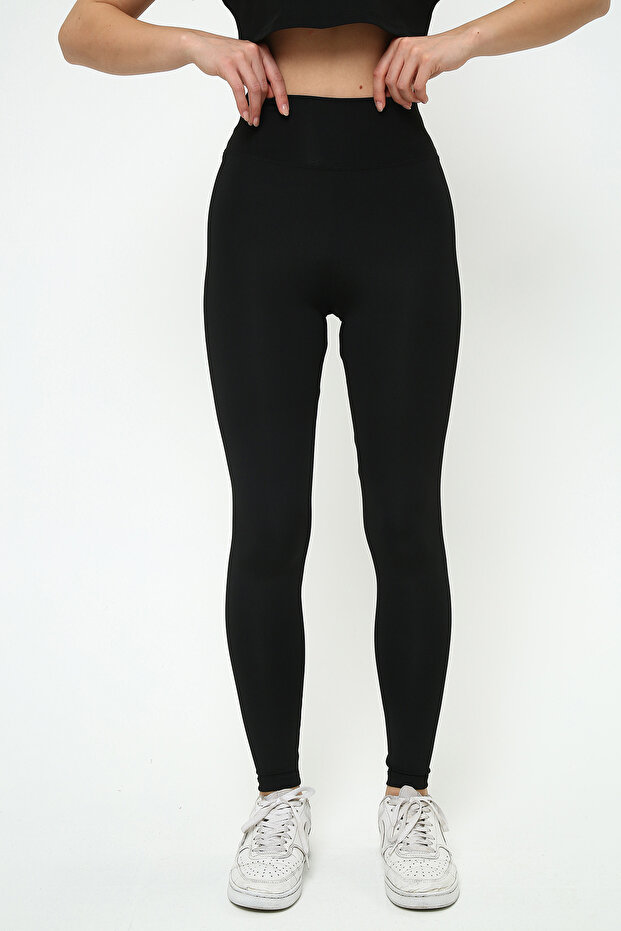 High Waist Slimming Basic Leggings - 2