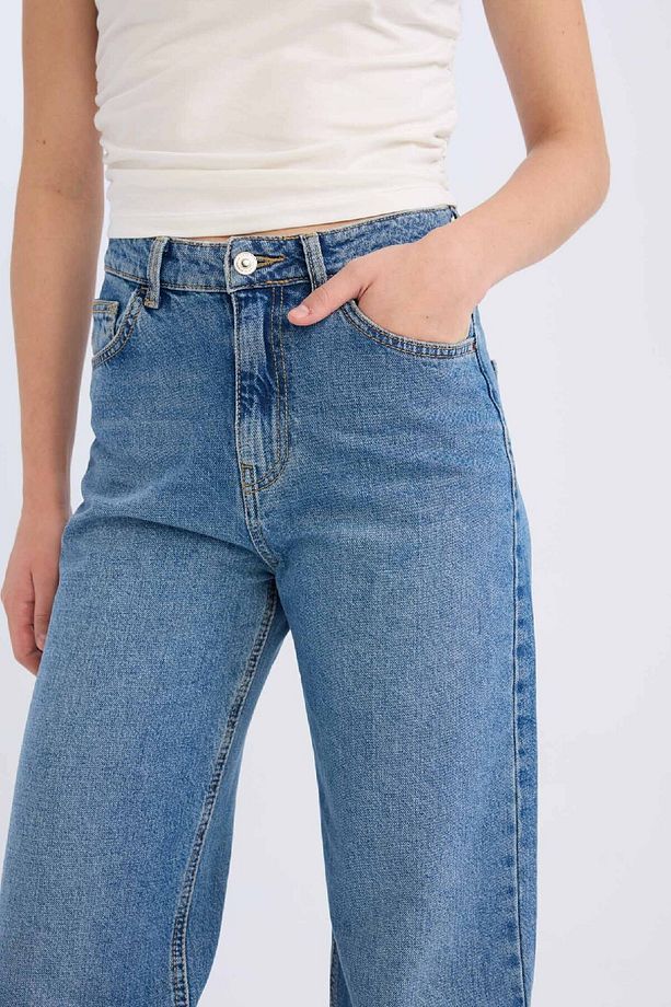 90's Wide Leg Yüksek Bel Geniş Paça Uzun Jean Kar Yıkamalı Pantolon D7952ax25sp - 5