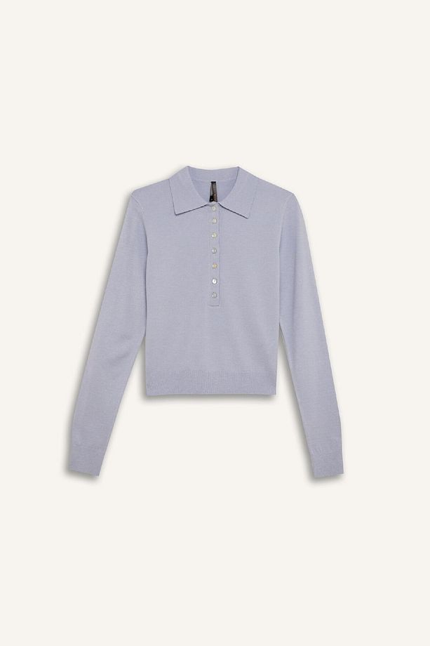 Regular Fit Polo Yaka Basic Düz Triko Kazak D6259AX25SP - 7