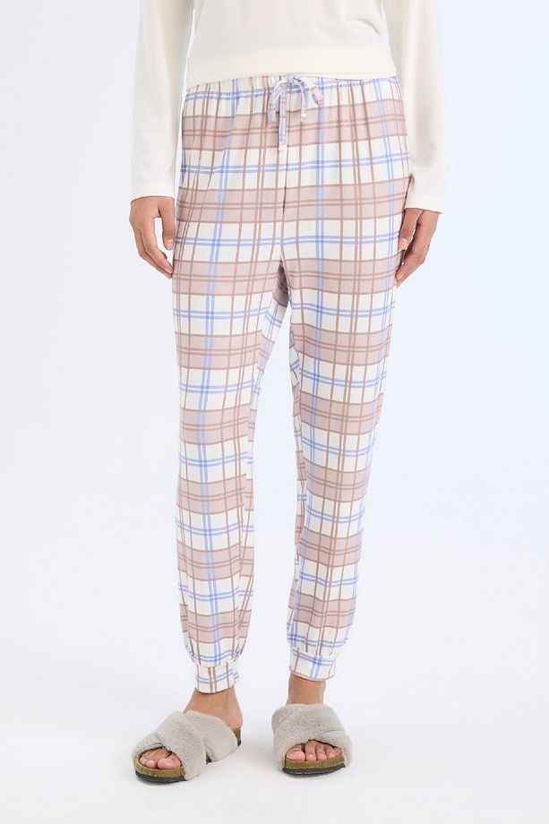 Pijama Takımı Regular Fit Uzun Kollu Üst Kareli Uzun Alt-fall In Love D2263ax24wn - 6