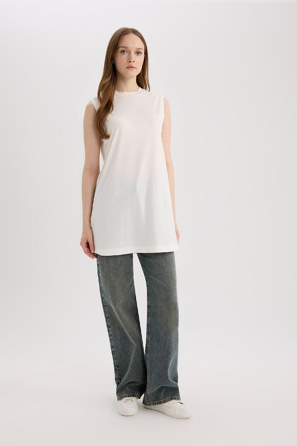 Regular Fit Bisiklet Yaka Basic Düz Kolsuz Tunik A8352ax25sp - 2