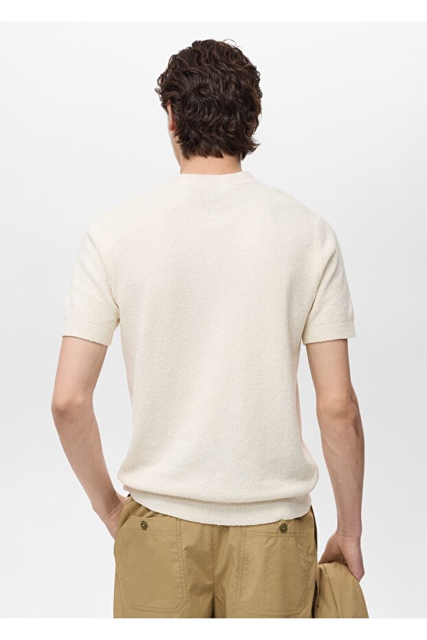 Pamuklu ince dokuma tişört - 4