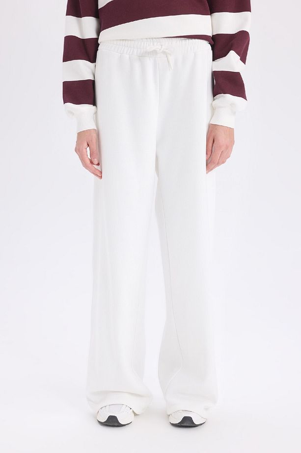 Standart Fit Jogger Kalın Kışlık Eşofman Altı Basic Düz Beli Lastikli Geniş Paça Uzun Boy D6274ax24a - 4
