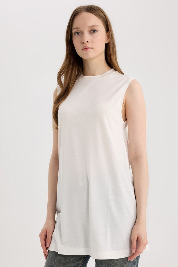 Regular Fit Bisiklet Yaka Basic Düz Kolsuz Tunik A8352ax25sp - 1