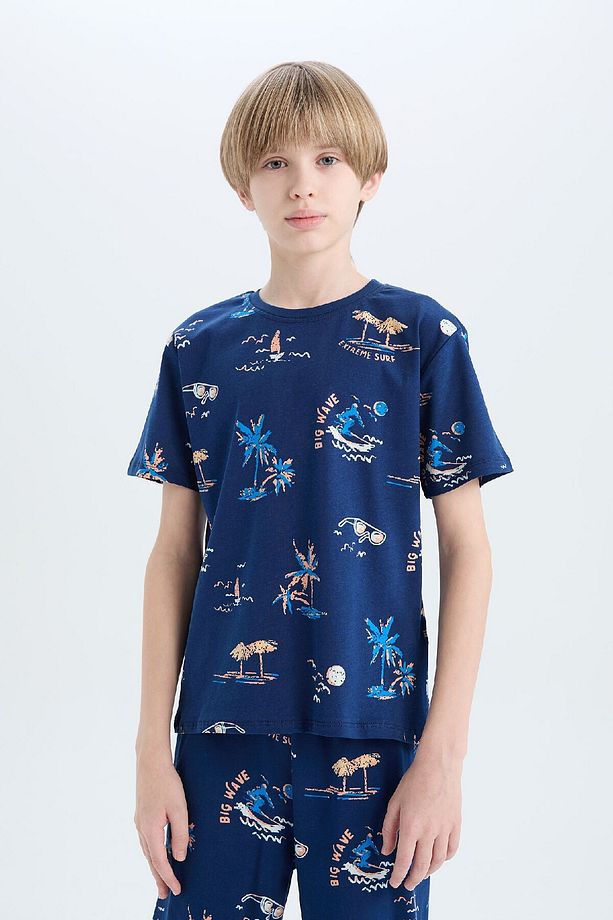 Erkek Çocuk Pijama Takımı Desenli Kısa Kollu Üst Şort D9992a825sm - 3