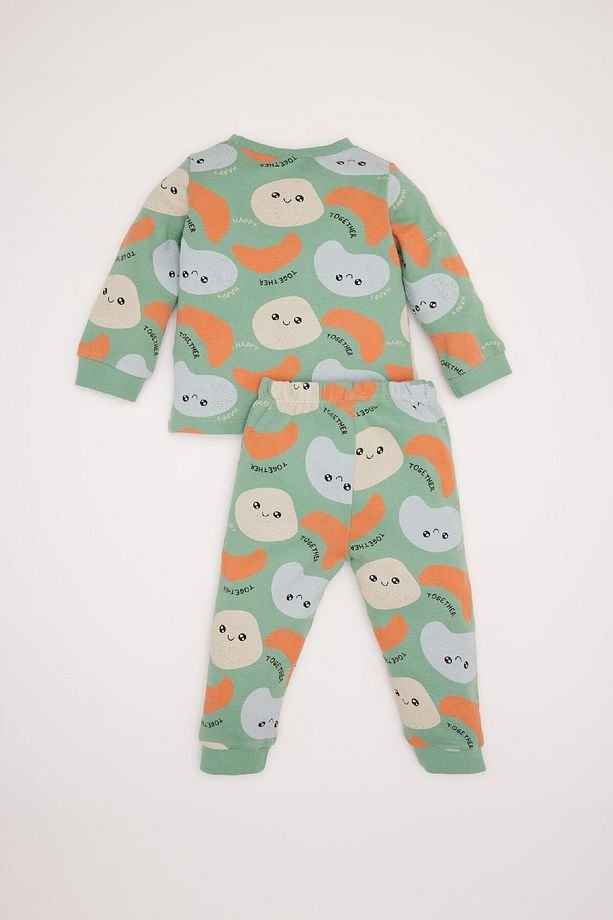 Erkek Bebek Pijama Takımı Desenli Bisiklet Yaka Uzun Kollu Üst Uzun Alt D8657A524WN - 5