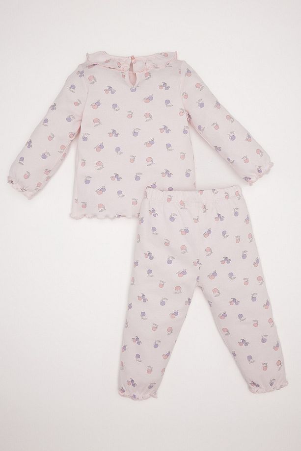 Kız Bebek Pijama Takımı Meyve Desenli Uzun Kollu Üst Uzun Alt D8651A524WN - 4