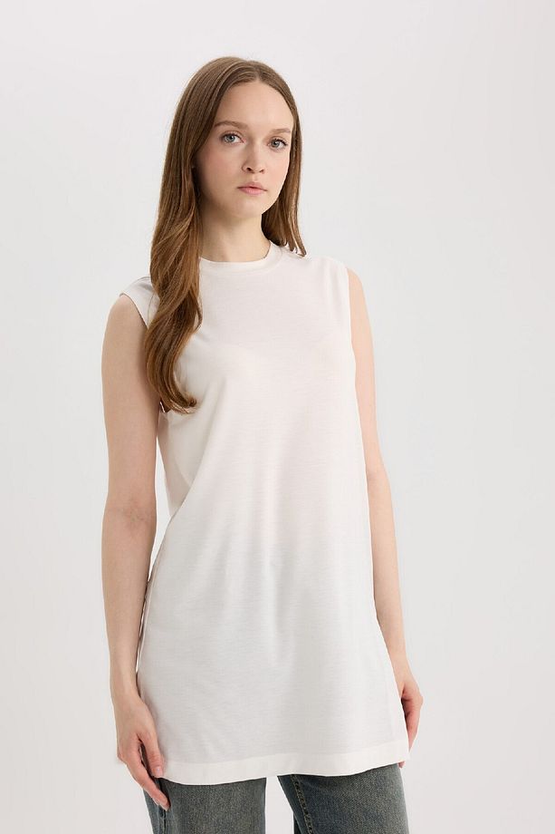 Regular Fit Bisiklet Yaka Basic Düz Kolsuz Tunik A8352ax25sp - 4
