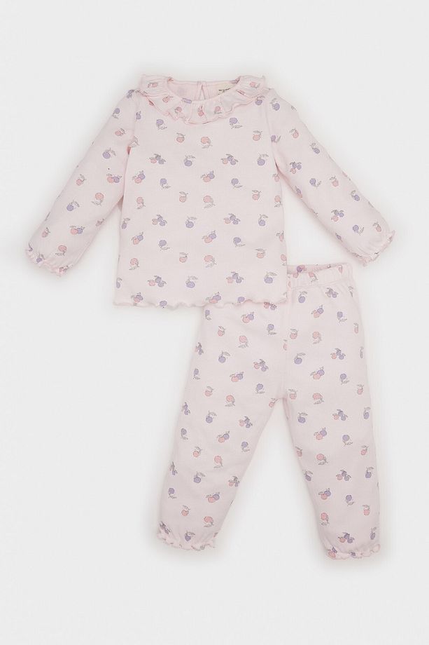 Kız Bebek Pijama Takımı Meyve Desenli Uzun Kollu Üst Uzun Alt D8651A524WN - 1