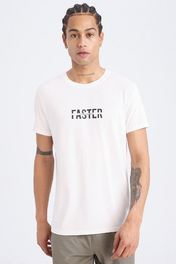 DeFactoFit Esnek Kumaş Slim Fit Dar Kesim Bisiklet Yaka Baskılı Sporcu Kısa Kollu Tişört D7811AX25SP - 5