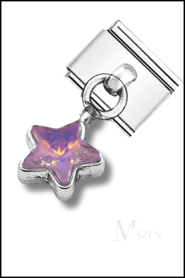 Dangle Italian Bracelet Charm Steel 9 mm Charm