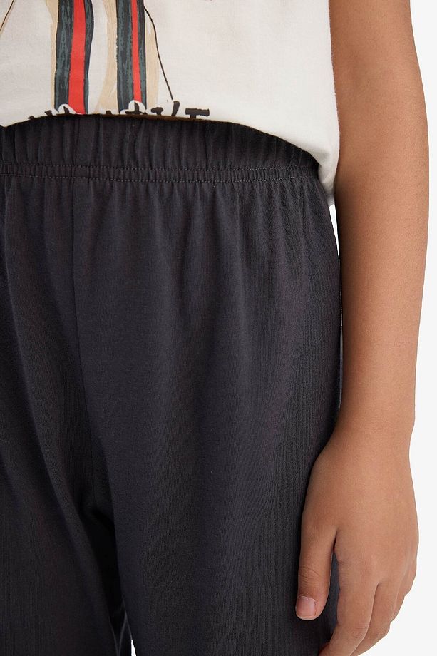 Kız Çocuk Pijama Takımı Baskılı Kısa Kollu Üst Esnek Belli Uzun Alt E0541a825sm - 6