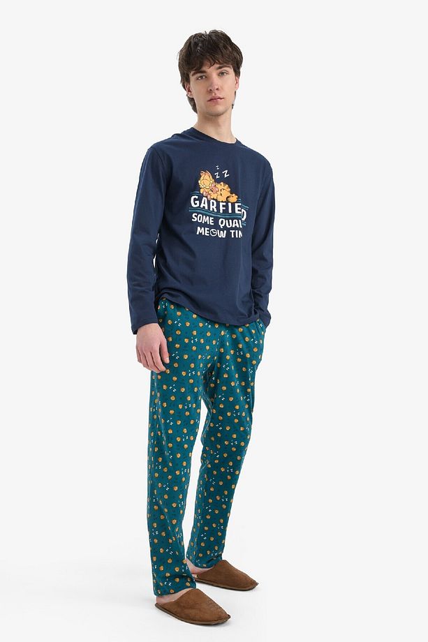 Garfield Pijama Takımı Regular Fit Uzun Kollu Üst Esnek Belli Uzun Alt E0515ax25sp - 3