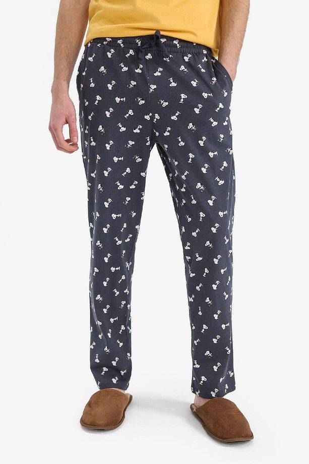 Snoopy Regular Fit Pijama Takımı Kısa Kollu Üst Beli Bağcıklı Uzun Alt E0495AX25SP - 7