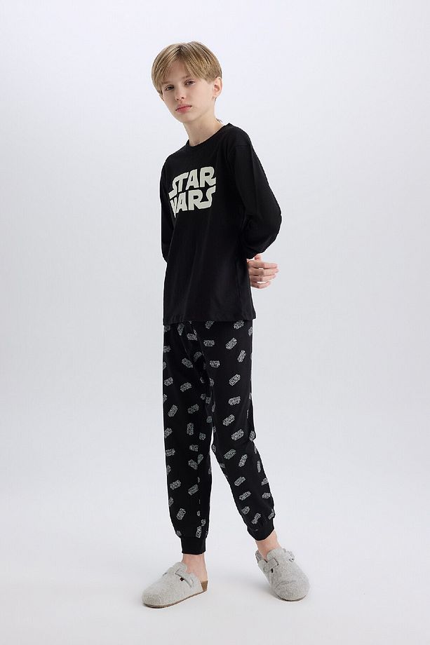 Erkek Çocuk Star Wars Pijama Takımı Bisiklet Yaka Uzun Kollu Üst Uzun Alt D8572A824WN - 1