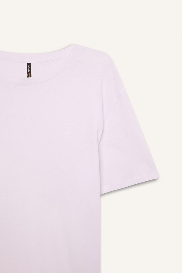 Regular Fit Bisiklet Yaka Basic Düz Penye Kısa Kollu Beyaz Tişört W9584az25sp - 8