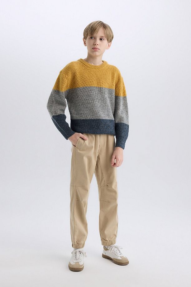 Erkek Çocuk Lastikli Paça Basic Düz Gabardin Jogger Pantolon B6713a825sm - 2