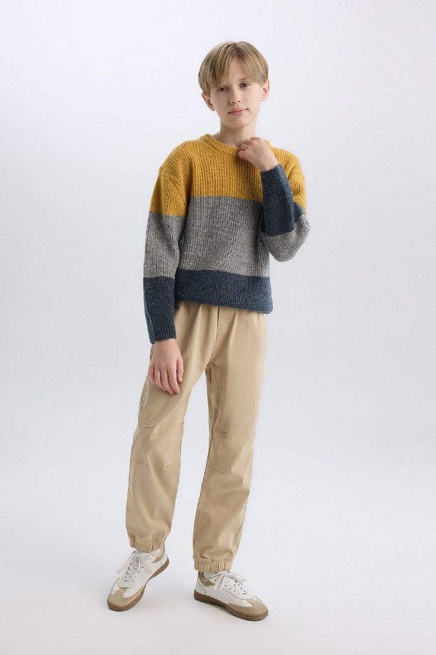 Erkek Çocuk Lastikli Paça Basic Düz Gabardin Jogger Pantolon B6713a825sm - 3