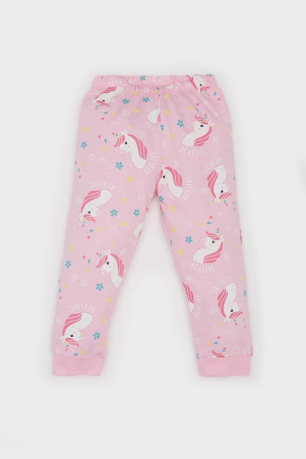 Kız Bebek Unicorn Baskılı Pijama Takımı Uzun Kollu Üst Beli Lastikli Uzun Alt E0763a525sp - 2