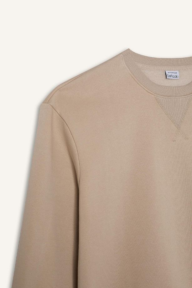 Regular Fit Bisiklet Yaka Kalın Basic Düz Sweatshirt T3777az25sp - 8
