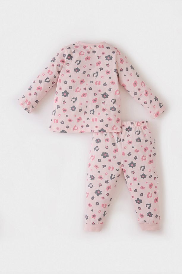 Kız Bebek Pijama Takımı Desenli Uzun Kollu Penye Üst Beli Lastikli Alt E0761a525sp - 4