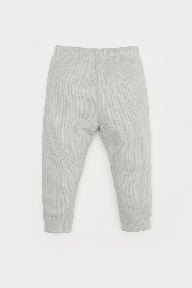 Erkek Bebek Pijama Takımı Dinazor Baskılı Waffle Uzun Kollu Üst Beli Lastikli Uzun Alt E0754A525SP - 2