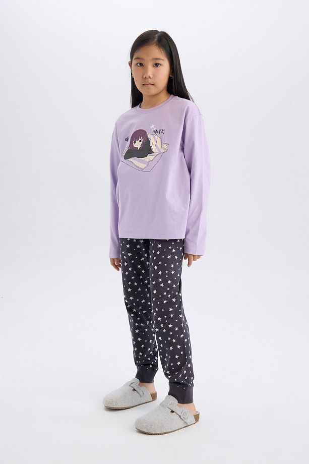 Kız Çocuk Pijama Takımı Uzun Kollu Üst Esnek Belli Uzun Alt E0544a825sp - 2