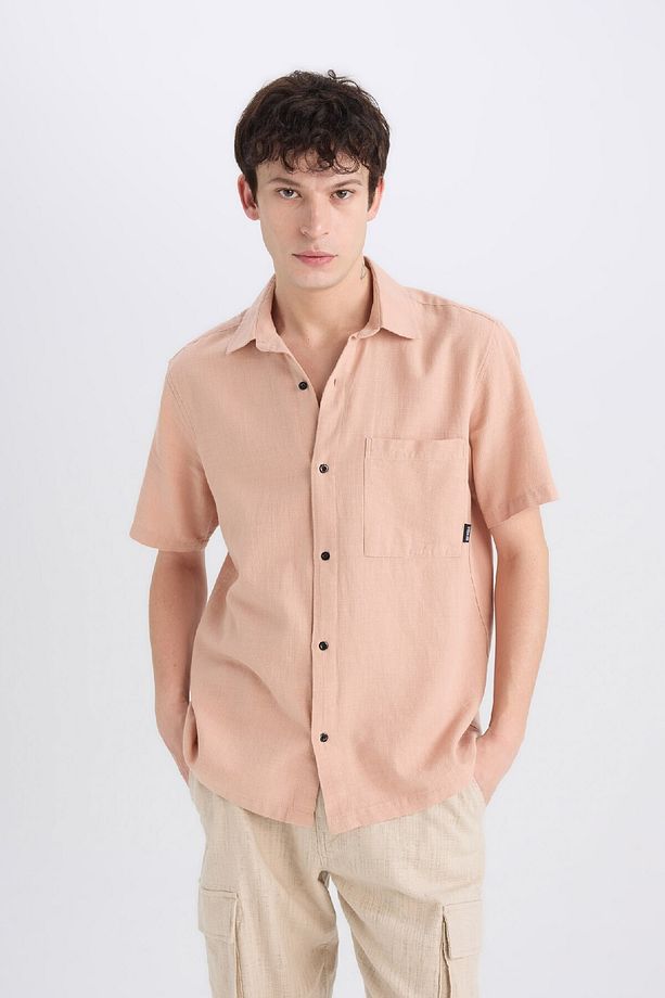 %100 Pamuk Regular Fit Yazlık Kısa Kollu Gömlek E0461ax25sm - 3