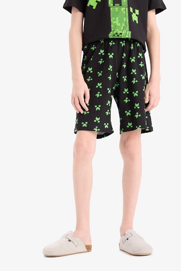 Erkek Çocuk Minecraft Pijama Takımı Kısa Kollu Üst Beli Lastikli Şort E0335a825sm - 6